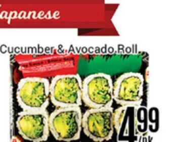 Nations Fresh Foods Cucumber & avocado roll offer