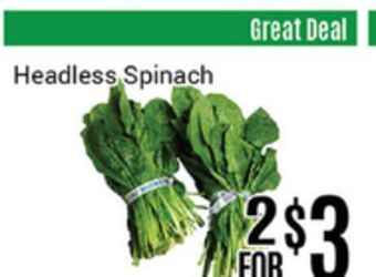 Nations Fresh Foods Headless spinach offer