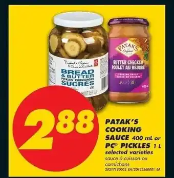 No Frills Patak's cooking sauce offer