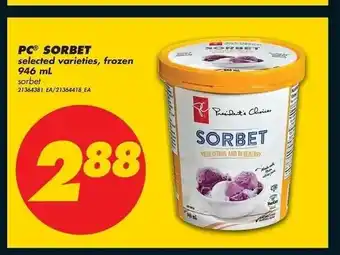 No Frills PC sorbet offer