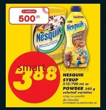 No Frills Nesquik syrup offer