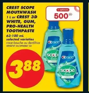 No Frills Crest scope mouthwash offer