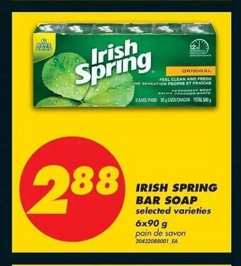 No Frills Irish spring bar soap offer