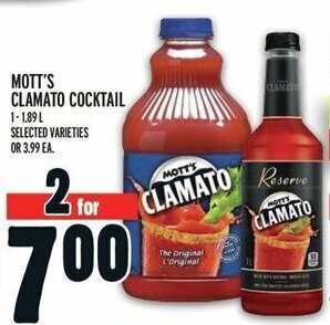 Metro MOTT'S CLAMATO COCKTAIL offer