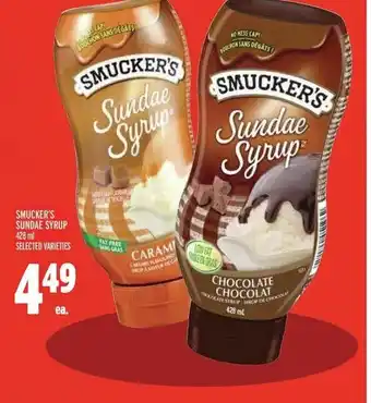 Metro SMUCKER'S SUNDAE SYRUP 428 ml SELECTED VARIETIES offer