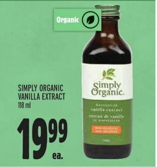 Metro SIMPLY ORGANIC VANILLA EXTRACT 118 ml offer