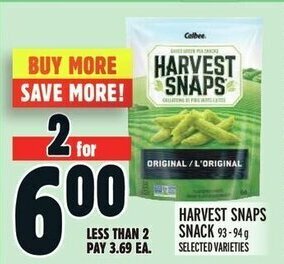 Metro HARVEST SNAPS SNACK 93-949 SELECTED VARIETIES offer