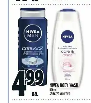 Metro NIVEA BODY WASH 500ml ea. SELECTED VARIETIES offer