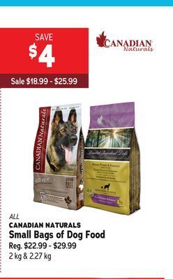 Ren’s Pets Depot All canadian naturals small bags of dog food offer