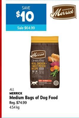 Ren’s Pets Depot All merrick medium bags of dog food offer