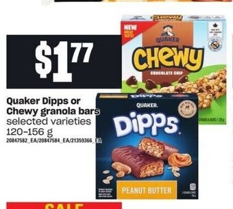 Independent Grocer Quaker dipps or chewy granola bars offer