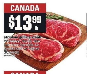 Independent Grocer Striploin grilling steak offer