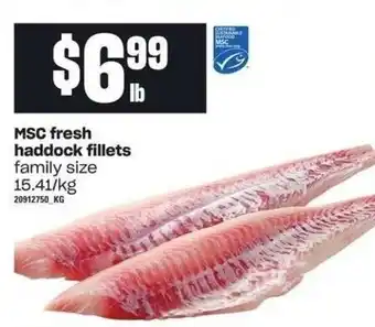 Independent Grocer MSC fresh haddock fillets offer