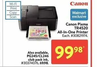 Walmart Canon pixma TR4520 all-in-one printer offer