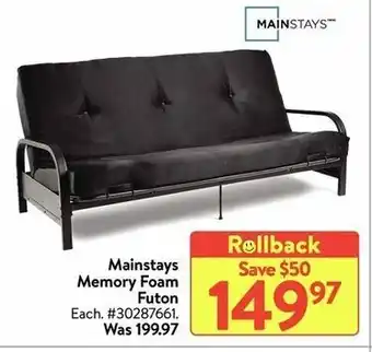 Walmart Mainstays memory foam offer