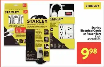 Walmart Stanley electrical cords or power bars offer