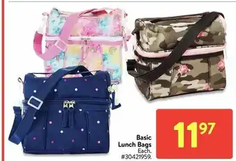 Walmart Basic lunch bags offer