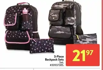 Walmart 3-piece backpack sets offer