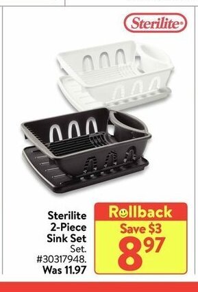 Walmart Sterilite 2-piece sink set offer