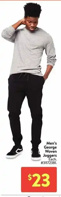 Walmart Men's george woven joggers offer