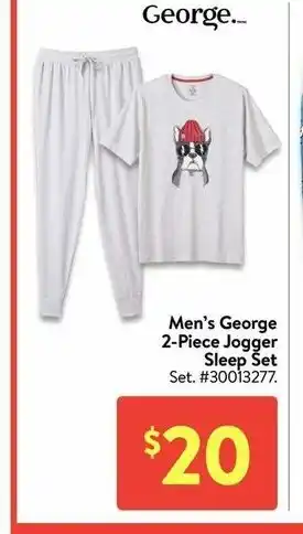 Walmart Men's george 2-piece jogger sleep set offer
