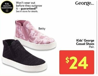 Walmart Kids george casual shoes offer