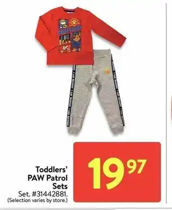 Walmart Toddlers paw patrol sets offer