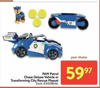 Walmart Paw patrol chase deluxe vehicle offer