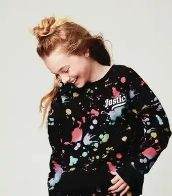Walmart Girls' justice printed crew neck top offer