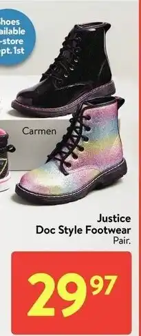 Walmart Justice doc style footwear offer