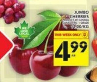 Food Basics Jumbo cherries offer
