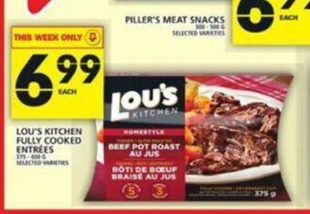 Food Basics Lou's kitchen fully cooked entrées offer