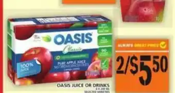 Food Basics Oasis juice or drinks offer