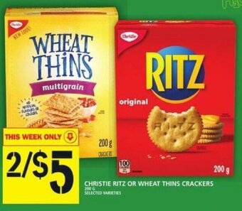 Food Basics Christie Ritz or Wheat Thins Crackers offer