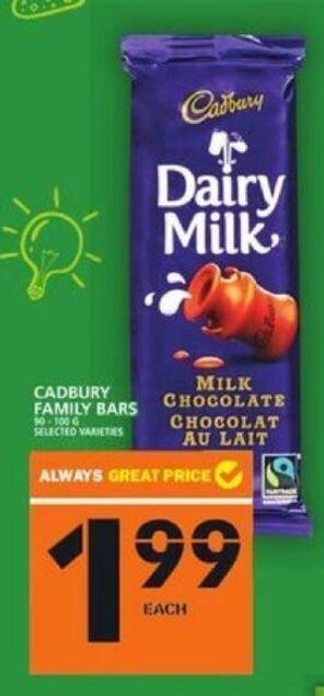 Food Basics Cadbury Family Bars offer