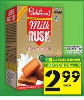 Food Basics Parliament Milk Rusk offer