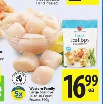 Save on Foods Western Family Large Scallops offer
