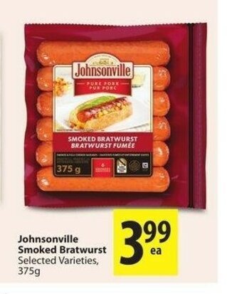 Save on Foods Johnsonville Smoked Bratwurst offer