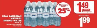 No Frills REAL CANADIAN NATURAL SPRING WATER 24x500 ml offer