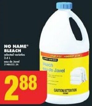No Frills No Name® Bleach 2.4 L offer