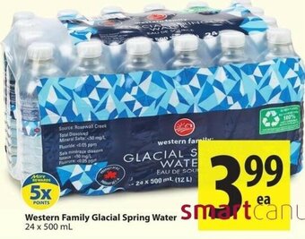 Save on Foods western Family Glacial Spring Water offer