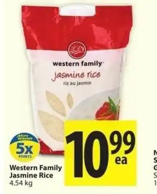 Save on Foods Western Family Jasmine rice offer