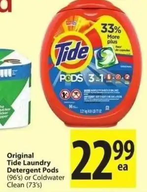 Save on Foods Original Tide Laundry Detergent Pods offer