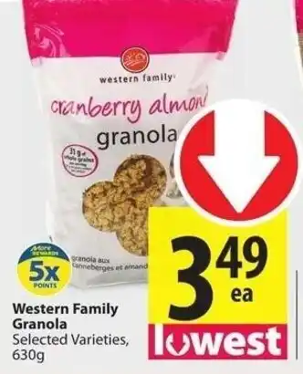 Save on Foods Western Family Granola offer