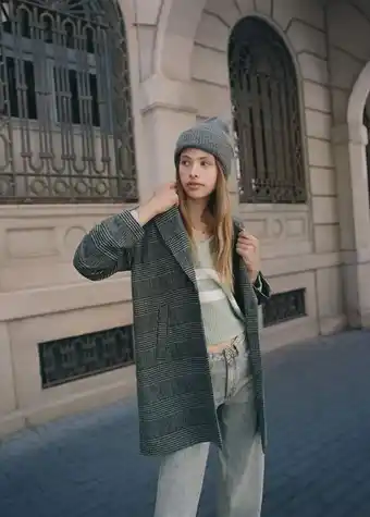Mango Checked wool-blend coat offer
