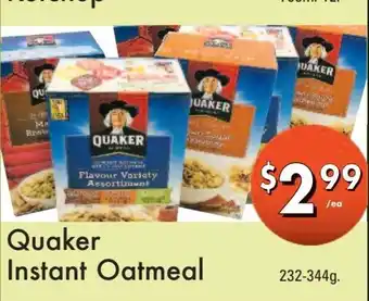 Westfort Foods Quaker Instant Oatmeal offer