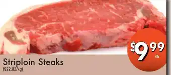 Westfort Foods Striploin Steaks offer