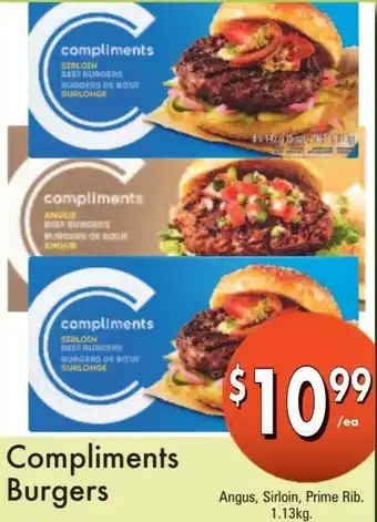 Westfort Foods Compliments Burgers offer