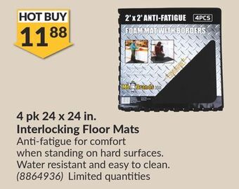 Princess Auto 4 pk 24 x 24 in. interlocking floor mats offer