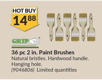 Princess Auto 36 pc 2 in. paint brushes offer
